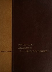 Front cover of Financial analysis for management by Ronello B. Lewis