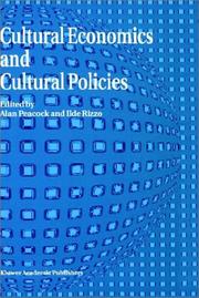 Cover of: Cultural economics and cultural policies