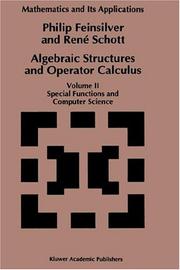 Cover of: Algebraic structures and operator calculus