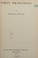 Cover of: First principles