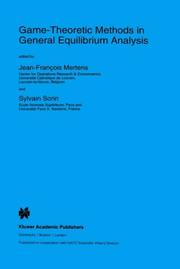 Cover of: Game-theoretic methods in general equilibrium analysis | 