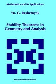 Cover of: Stability theorems in geometry and analysis by I͡Uriĭ Grigorʹevich Reshetni͡ak