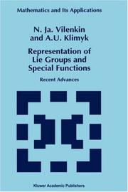 Cover of: Representation of Lie Groups and Special Functions: Recent Advances (Mathematics and Its Applications)