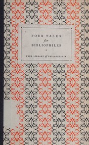 Cover of: Four talks for bibliophiles