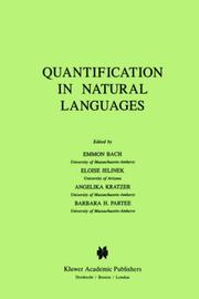 Cover of: Quantification in natural languages by edited by Emmon Bach ... [et al.].