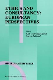 Cover of: Ethics and consultancy: European perspectives