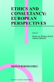 Cover of: Ethics and Consultancy: European Perspectives (Issues in Business Ethics)