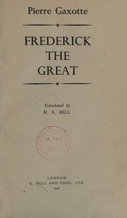 Cover of Frederick the Great by pierre gaxotte