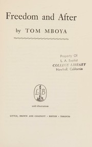 Cover of Freedom and after by tom mboya