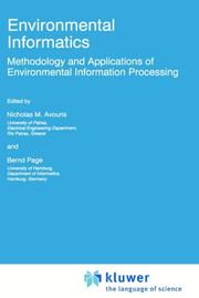 Cover of: Environmental informatics: methodology and applications of environmental information processing