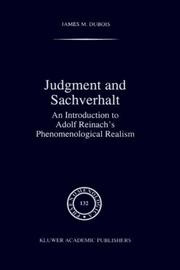 Cover of: Judgment and Sachverhalt by James M. DuBois