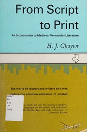 Cover of: From script to print by Henry John Chaytor, Henry John Chaytor