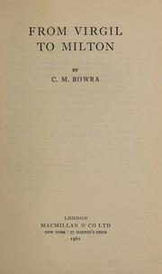 Cover of: From Virgil to Milton