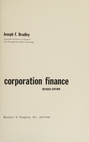Fundamentals of corporation finance