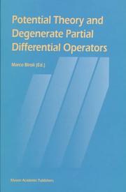 Cover of: Potential theory and degenerate partial differential operators by edited by Marco Biroli.