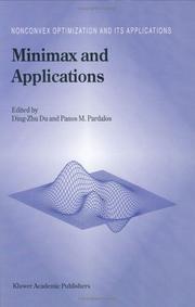 Cover of: Minimax and applications