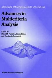 Cover of: Advances in multicriteria analysis by edited by Panos M. Pardalos, Yannis Siskos, and Constantin Zopounidis.