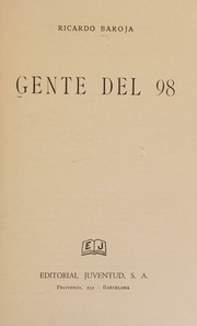 Cover of: Gente de la generación del 98