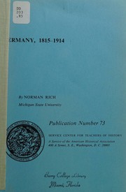Cover of: Germany, 1815-1914