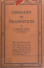 Cover of: Germany in transition; by Herbert Kraus, Herbert Kraus