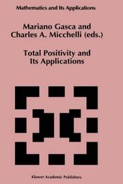 Cover of: Total positivity and its applications