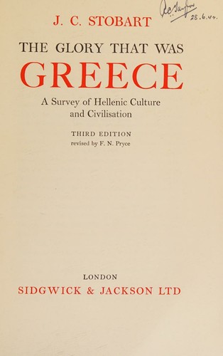 cover of The glory that was Greece,