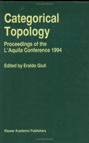 Cover of: Categorical topology by edited by Eraldo Giuli.