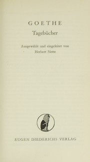Cover of: Goethe Tagebucher by Marianne Bernhard, Marianne Bernhard