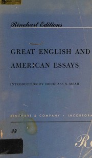Cover of: great english ; american essays