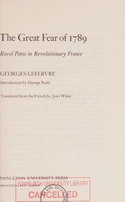 Cover of The Great Fear of 1789