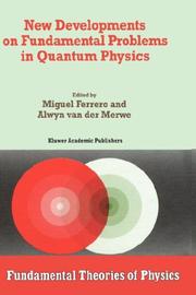 Cover of: New developments on fundamental problems quantum physics