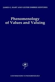 Cover of: Phenomenology of Values and Valuing (Contributions To Phenomenology)
