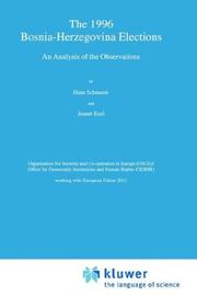 Cover of: The 1996 Bosnia-Herzegovina Elections: An Analysis of the Observations