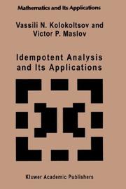 Cover of: Idempotent Analysis and Its Applications (Mathematics and Its Applications)