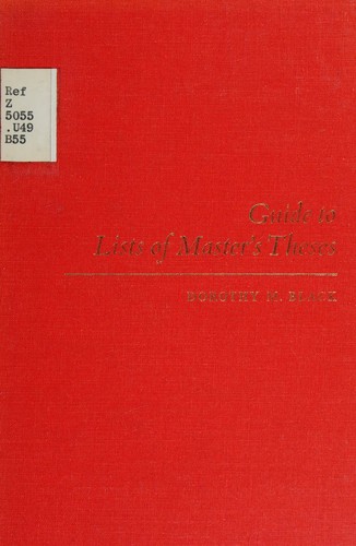 cover of Guide to lists of master's theses