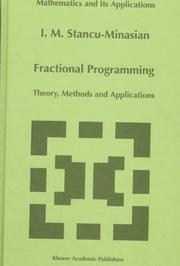 Cover of: Fractional programming: theory, methods, and applications