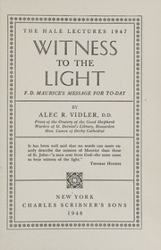 Cover of: The Hale Lectures 1947 : Witness to the Light by Alec R. Vidler, Alec R. Vidler