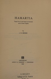 Cover of: Hamartia.: Tragic error in the Poetics of Aristotle and in Greek tragedy.