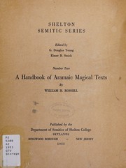 Cover of A handbook of Aramaic magical texts by william h. rossell