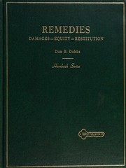 Cover of: Handbook on the law of remedies: damages--equity--restitution