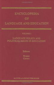 Cover of: Language policy and political issues in education by edited by Ruth Wodak and David Corson.