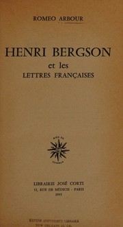 Henri Bergson et les lettres françaises