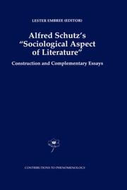 Cover of: Alfred Schutz's Sociological Aspect of Literature by Lester Embree