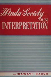 Cover of: Hindu society: an interpretation