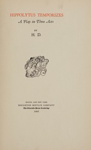 Cover of: Hippolytus temporizes: a play in three acts