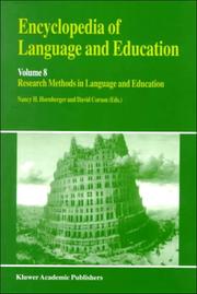Cover of: Encyclopedia of Language and Education: Volume 8: Research Methods in Language and Education (Encyclopedia of Language and Education)