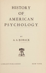 Cover of: History of American psychology