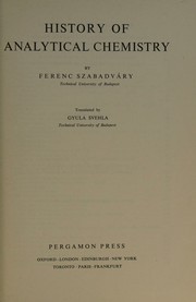 Cover of: History of analytical chemistry.