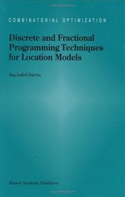 Cover of: Discrete and fractional programming techniques for location models