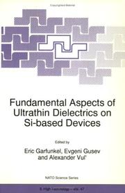 Cover of: Fundamental Aspects of Ultrathin Dielectrics on Si-Based (NATO Science Partnership Sub-Series: 3:)